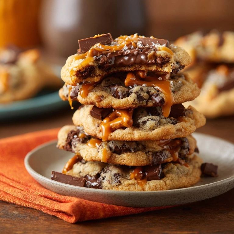 Salzkaramell-Schoko-Pretzel-Cookies (Nie wieder flache Kekse!)
