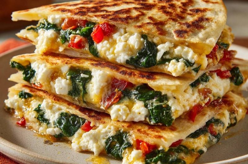 Spinat-Feta-Quesadillas (Nie wieder wässriger Spinat!)