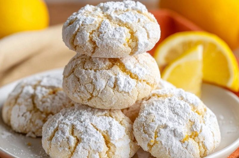 Zitronen-Crinkle-Cookies (Nie wieder flache Kekse!)