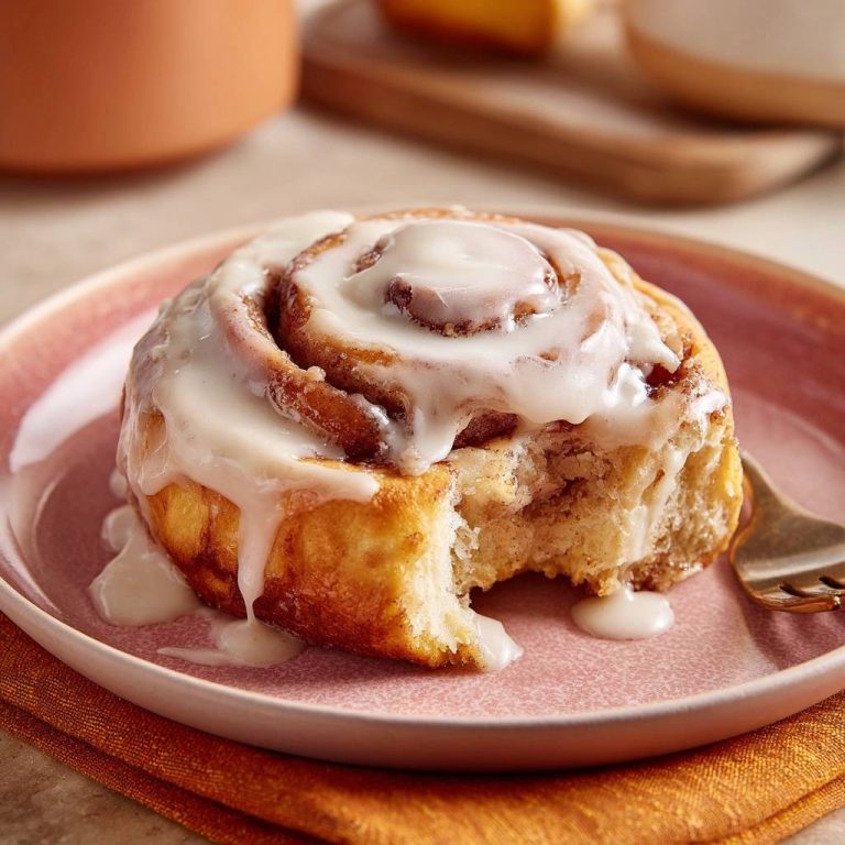 Himmlische Zimtschnecken, frisch gebacken und mit cremiger Glasur bedeckt, zeigen einen verlockenden, angeschnittenen Biss mit saftigem Innenleben.