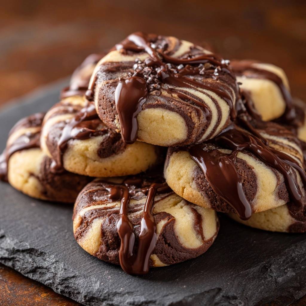 Marmor-Kekse mit Schoko-Guss und Meersalz (Nie wieder rissige Spiralen!)