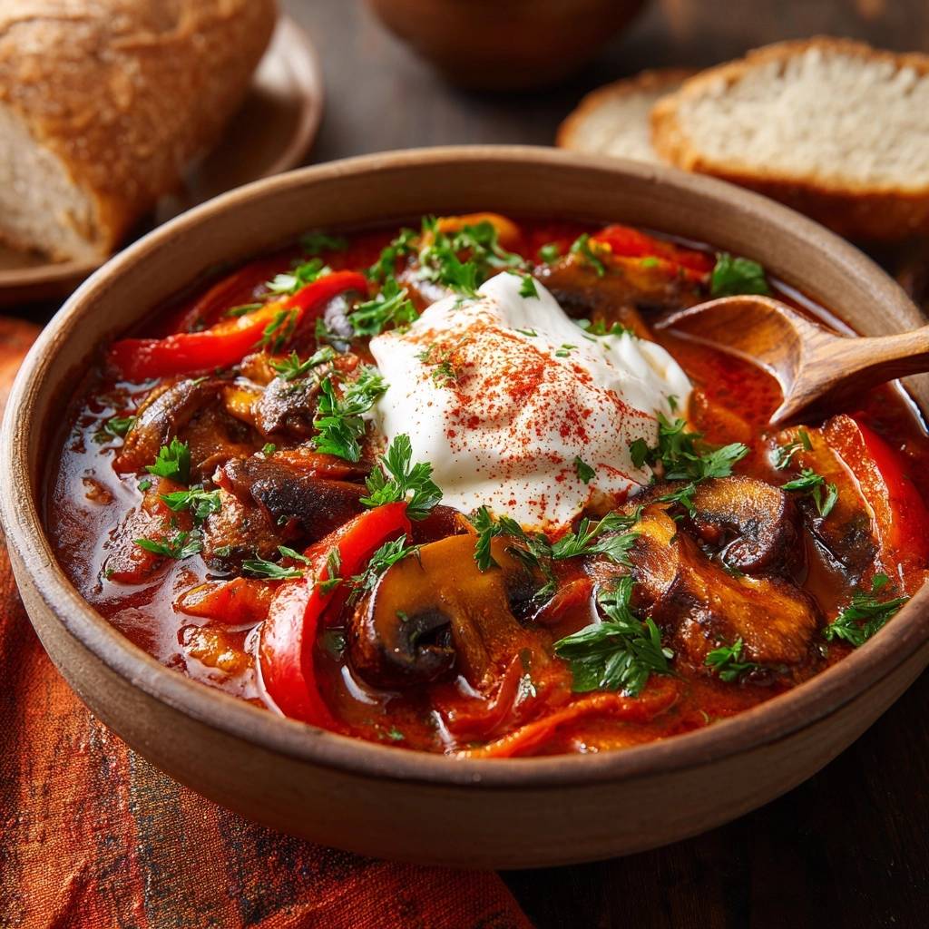 Herzhaftes Rindergulasch mit Pilzen