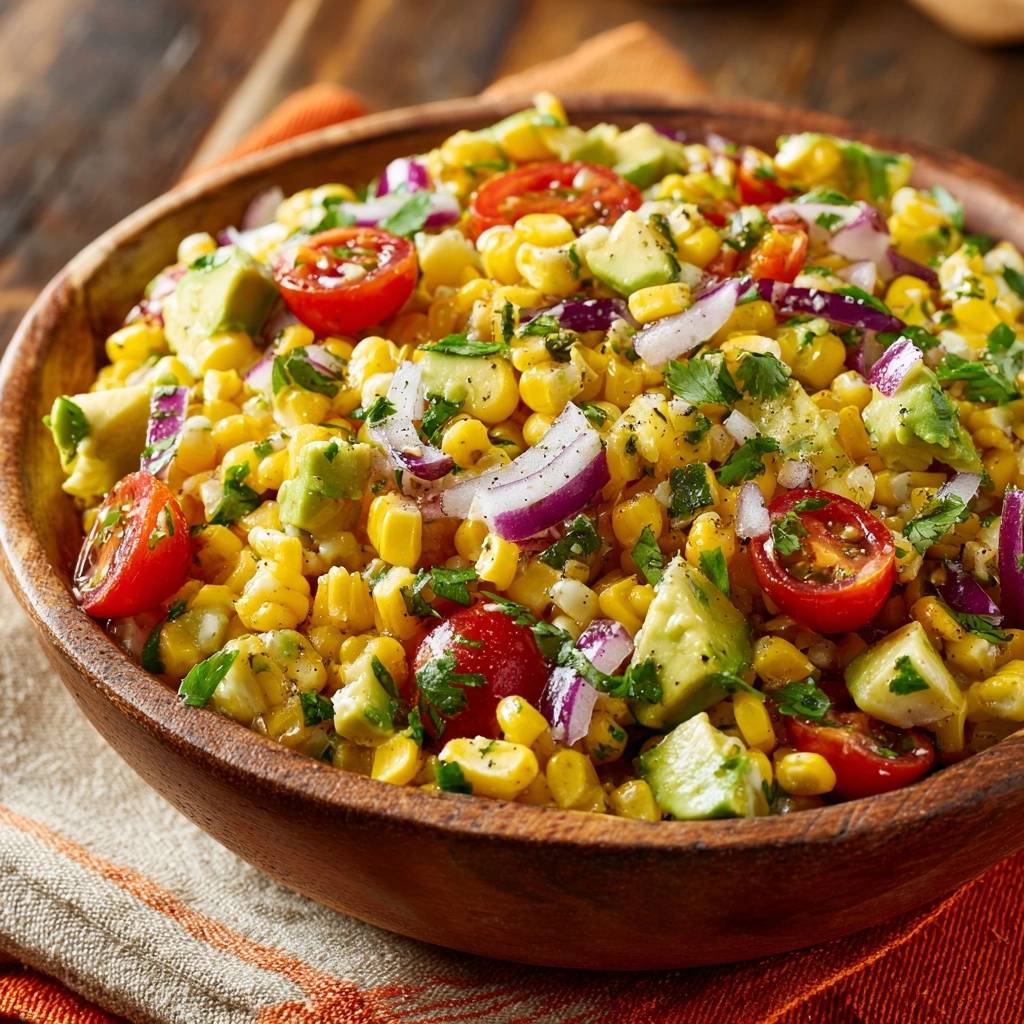 Frischer Avocado-Mais-Salat