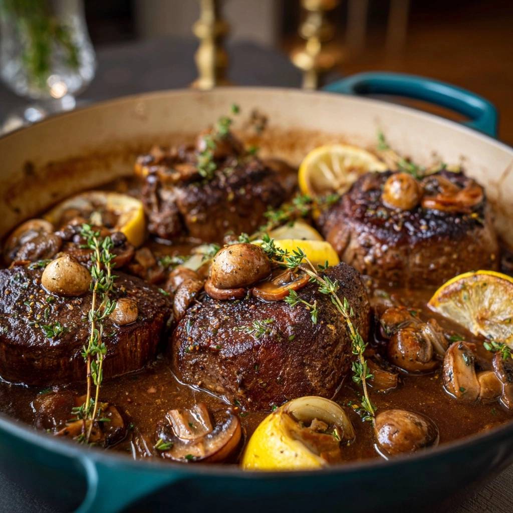 Saftiges Rindfleischragout mit Pilzen & Perlzwiebeln