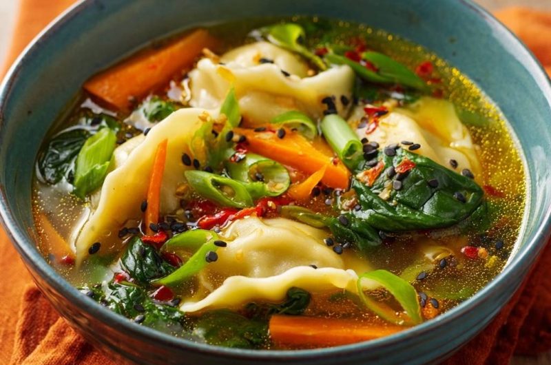Asiatische Dumpling-Suppe