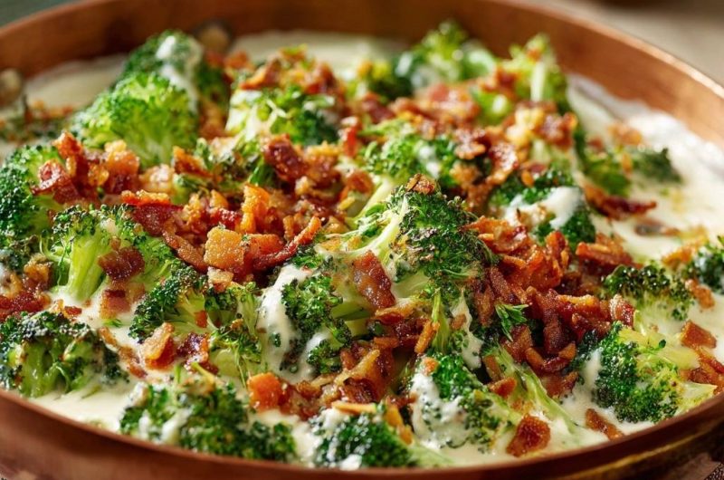 Cremiger Brokkoli mit knusprigem Speck (Nie wieder matschiger Brokkoli!)