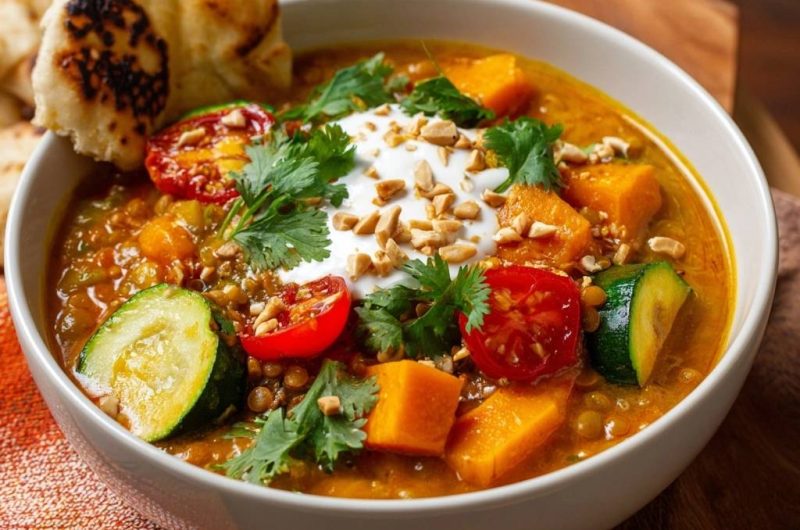 Cremiges Linsen-Curry mit Süßkartoffeln