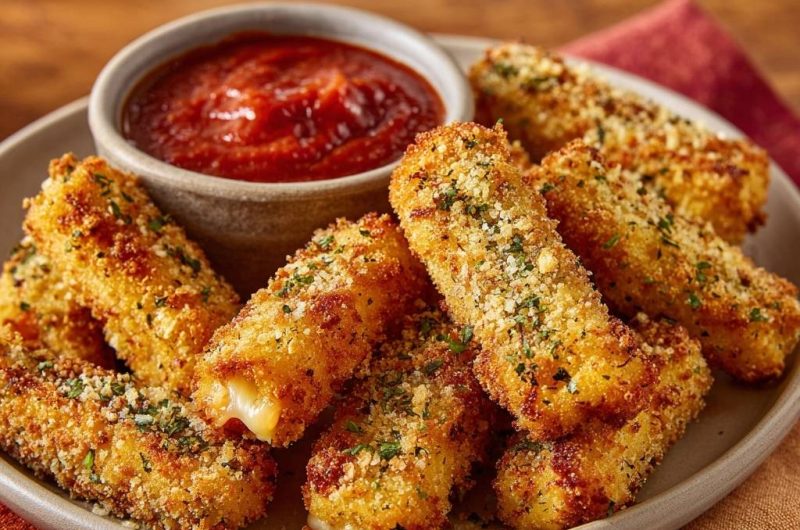 Goldbraune Mozzarella Sticks (Schluss mit auslaufendem Käse!)