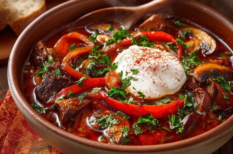 Herzhaftes Rindergulasch mit Pilzen