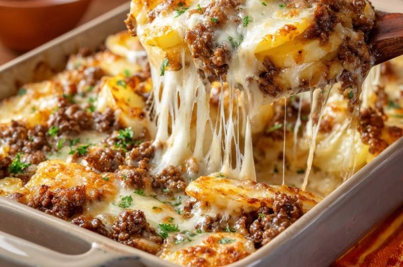 Käseüberbackener Kartoffel-Hack-Auflauf (Nie wieder matschige Kartoffeln!)