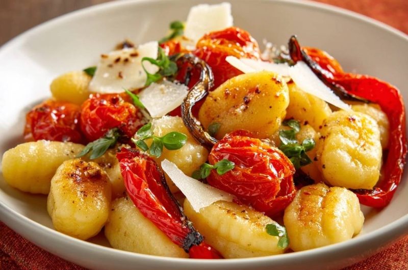 Knusprige Gnocchi mit gerösteten Tomaten & Paprika