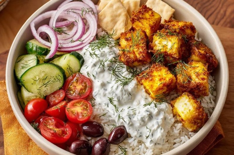 Knusprige Griechische Tofu-Bowl