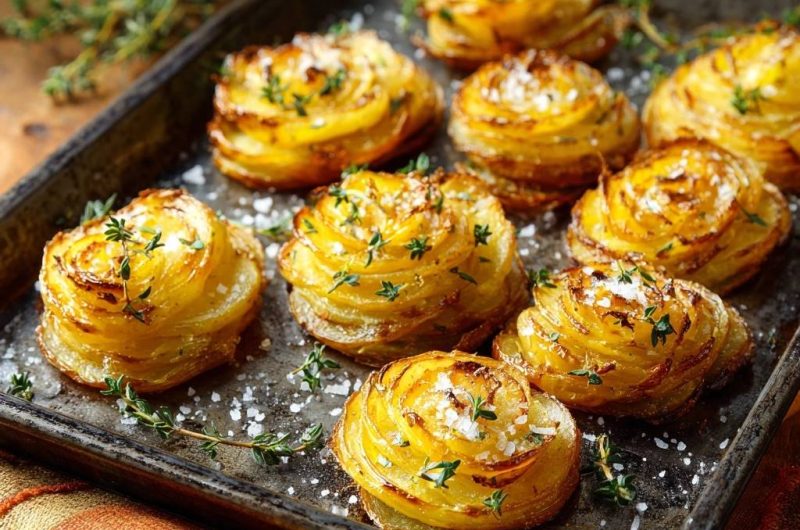 Knusprige Thymian-Kartoffelrosen