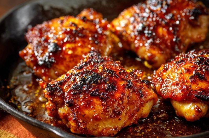 Knuspriges Glasur-Hähnchen aus der Gusseisenpfanne
