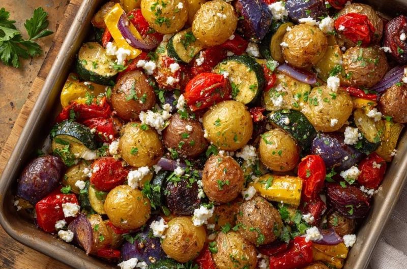 Knuspriges Ofengemüse mit Babykartoffeln und Feta