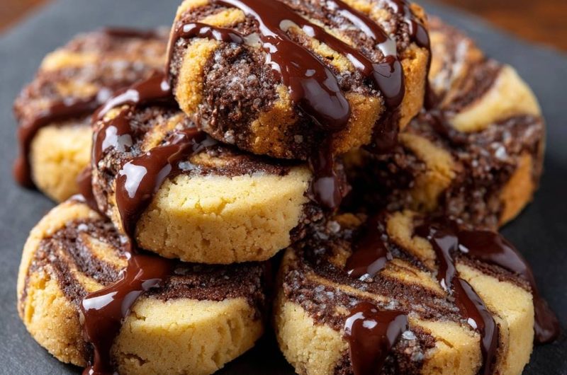 Marmor-Kekse mit Schoko-Guss und Meersalz (Nie wieder rissige Spiralen!)