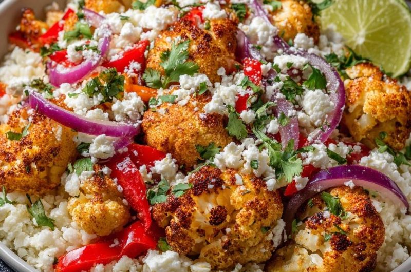 Mediterrane Blumenkohl-Bowl mit Feta