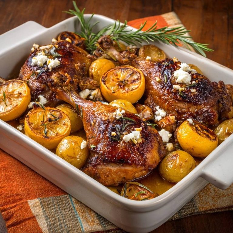 Mediterrane Zitronen-Hähnchenkeulen: Außen kross, innen saftig