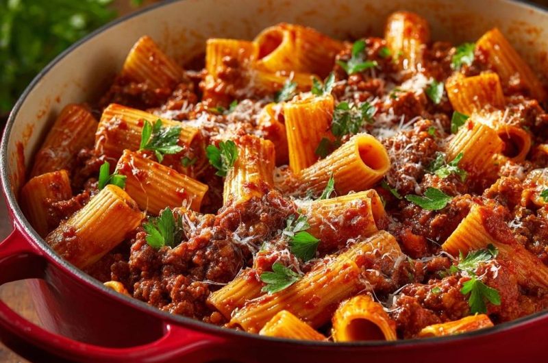 Rigatoni Bolognese (Keine wässrige Soße mehr)