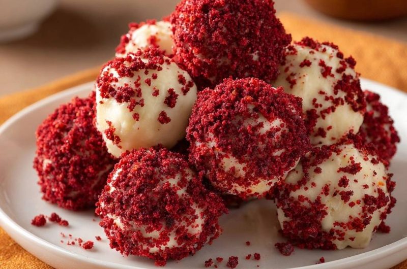 Rote Velvet Cream-Bällchen