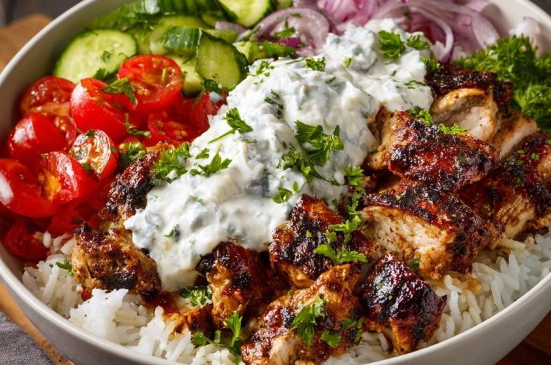 Saftige Hähnchen-Gyros-Bowl
