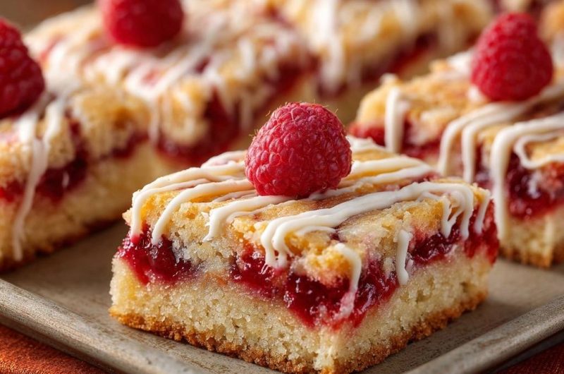 Saftige Himbeer-Streuselriegel (Nie wieder matschiger Boden!)