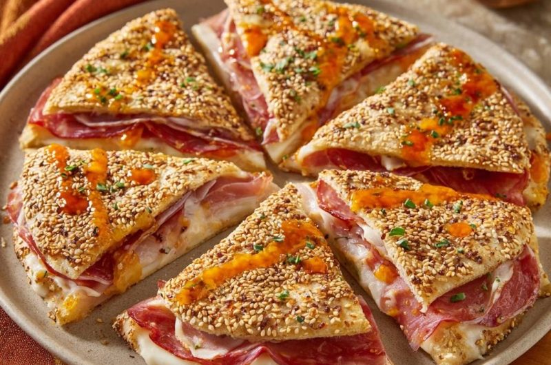 Sesam-Salami-Fladenbrot Ecken