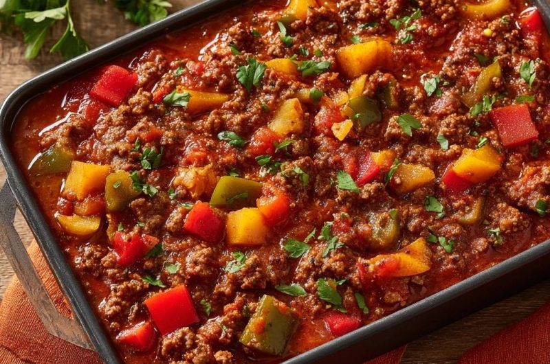 Würziger Paprika-Hack-Auflauf (Keine wässrige Soße mehr!)