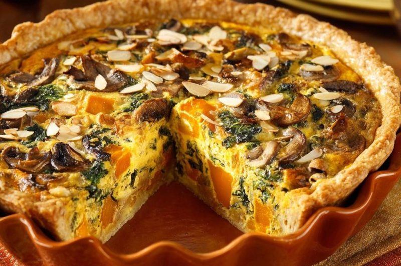 Kürbis-Pilz-Quiche