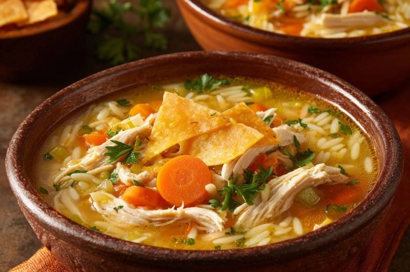 Hähnchen-Orzo-Eintopf