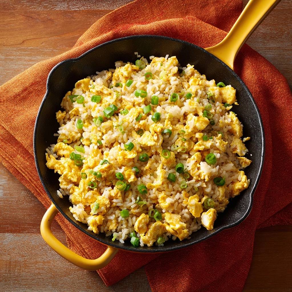 Klassischer Eierreis aus der Pfanne