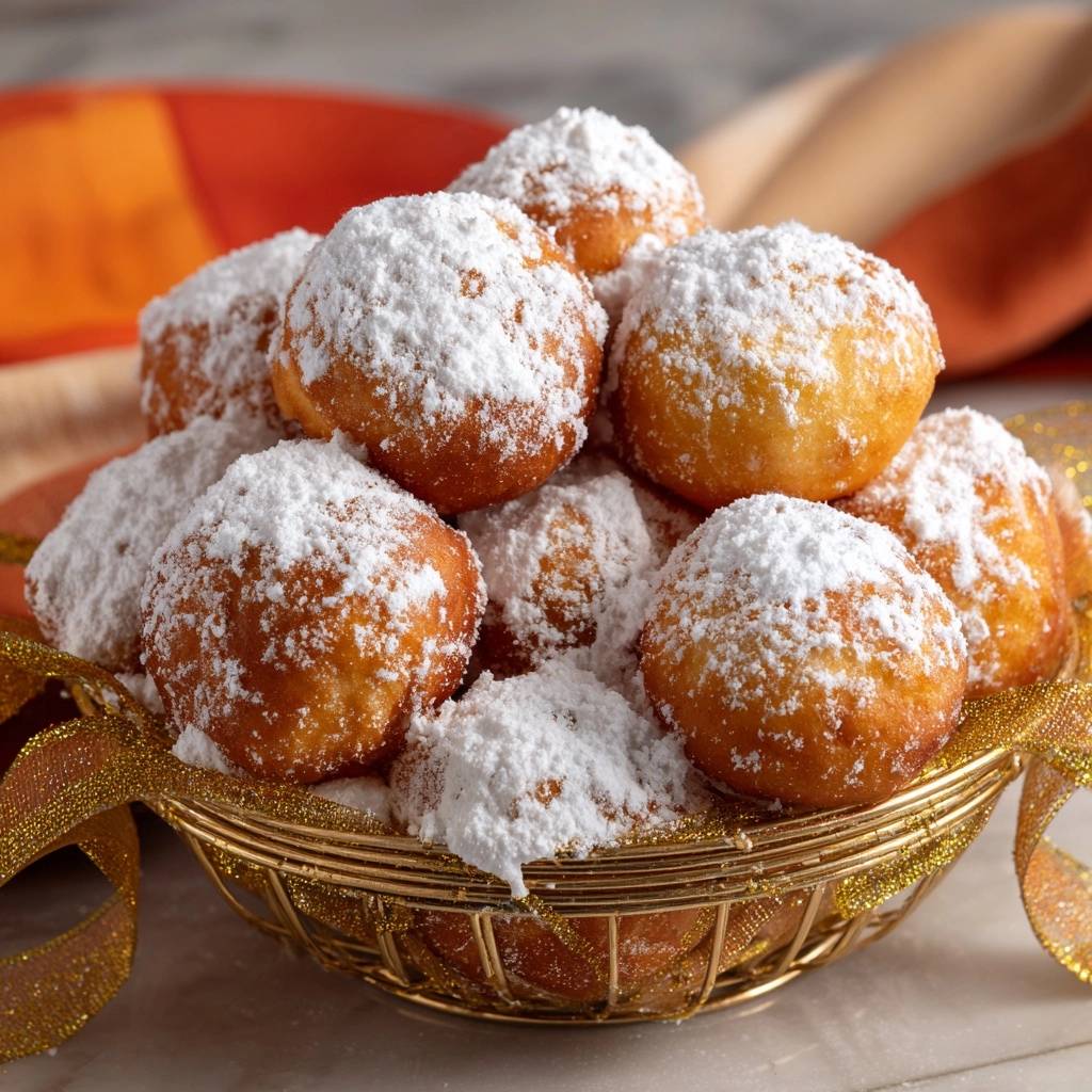 Goldbraune Quarkbällchen