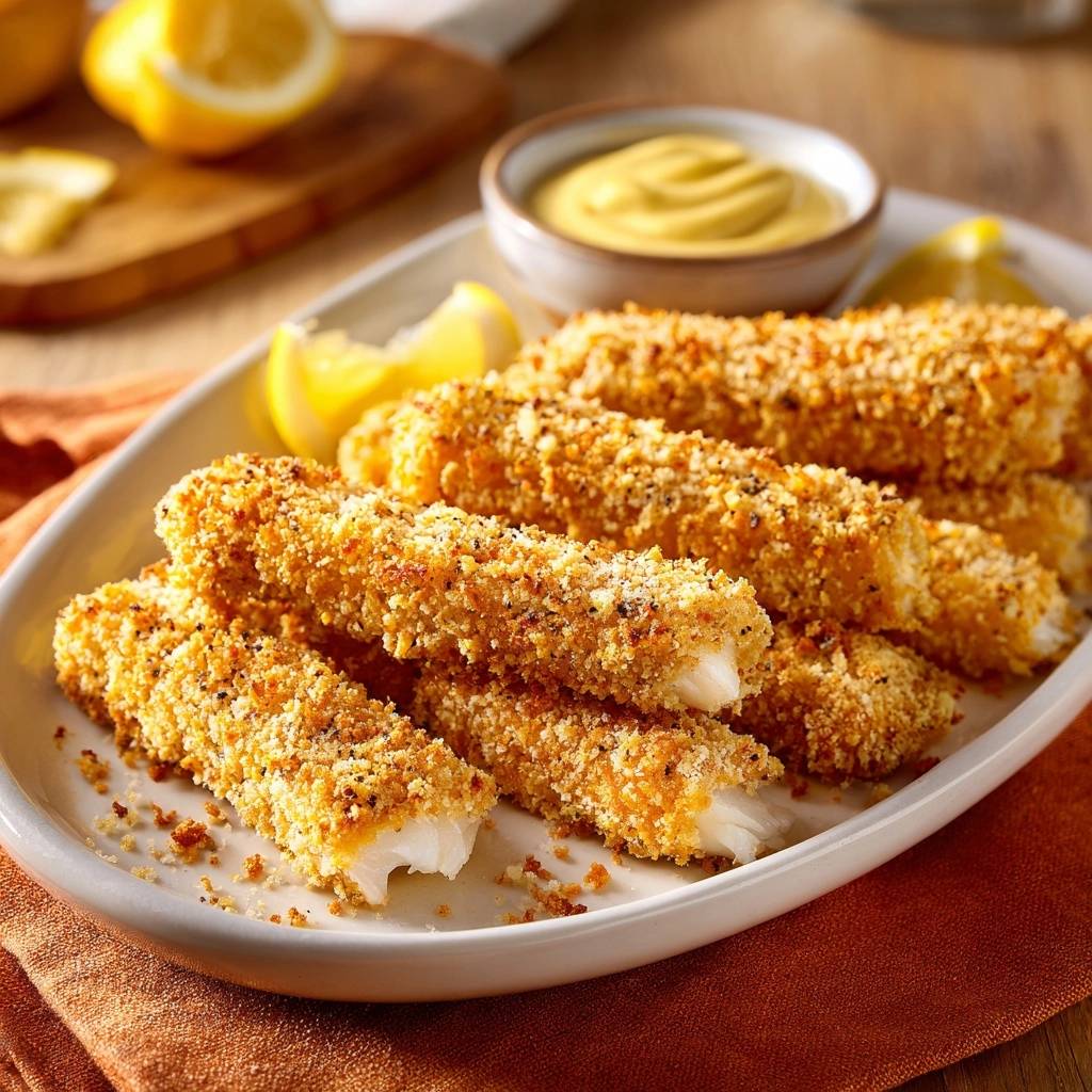 Goldbraune Knusper-Fischstäbchen