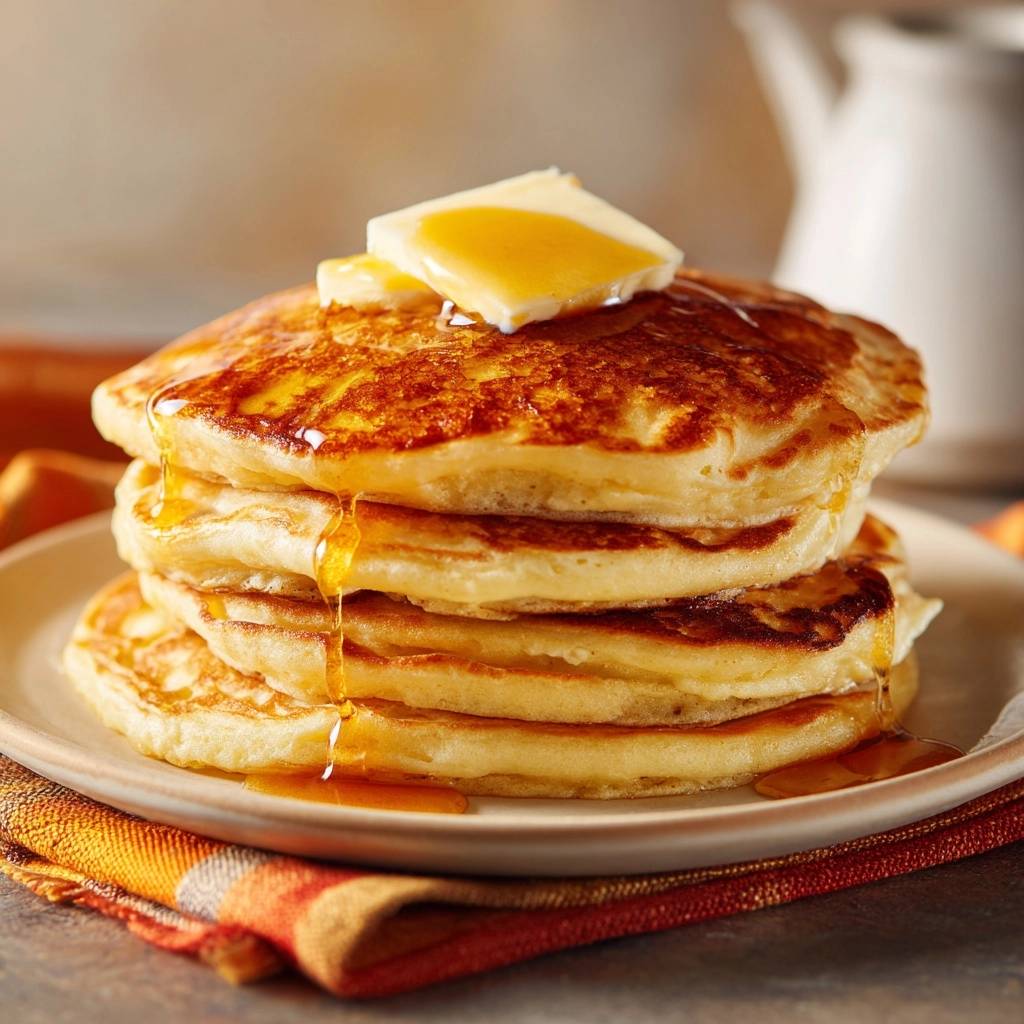 Goldbraune Buttermilch-Pancakes