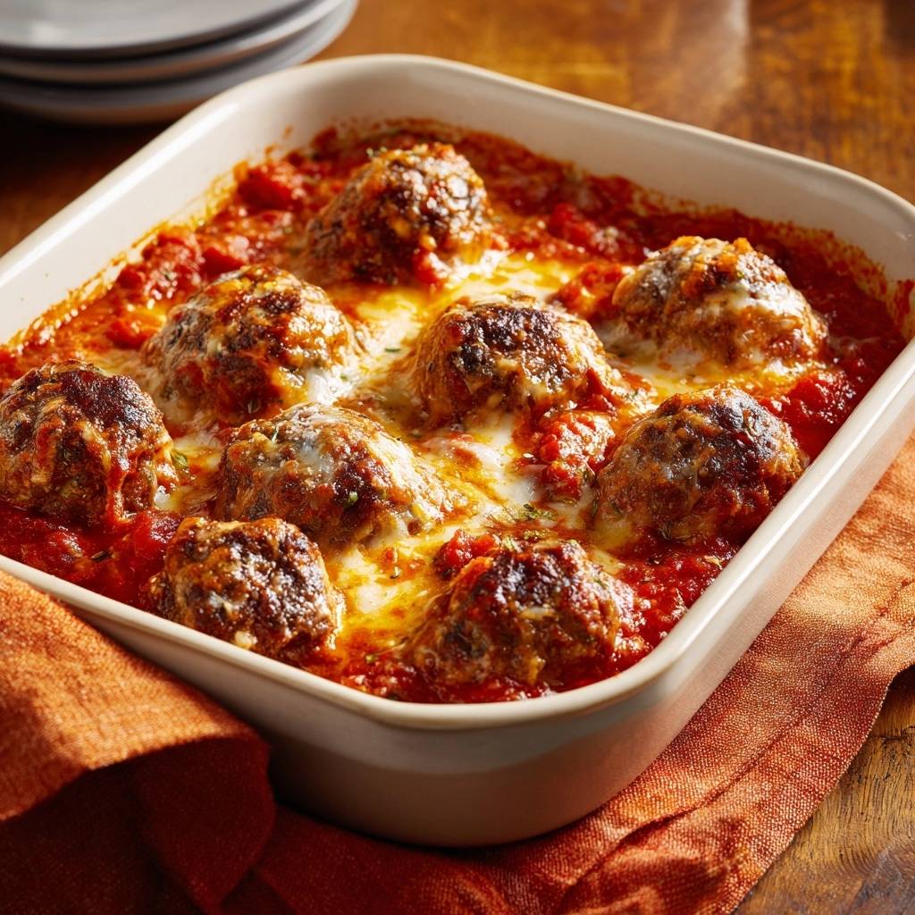 Herzhafter Fleischbällchen-Auflauf