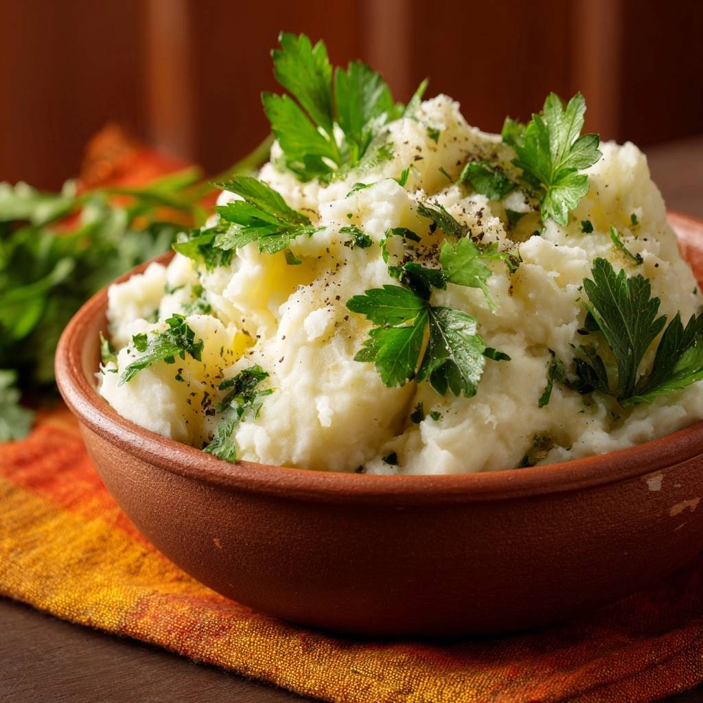 Rustikaler Kartoffelstampf mit frischen Kräutern