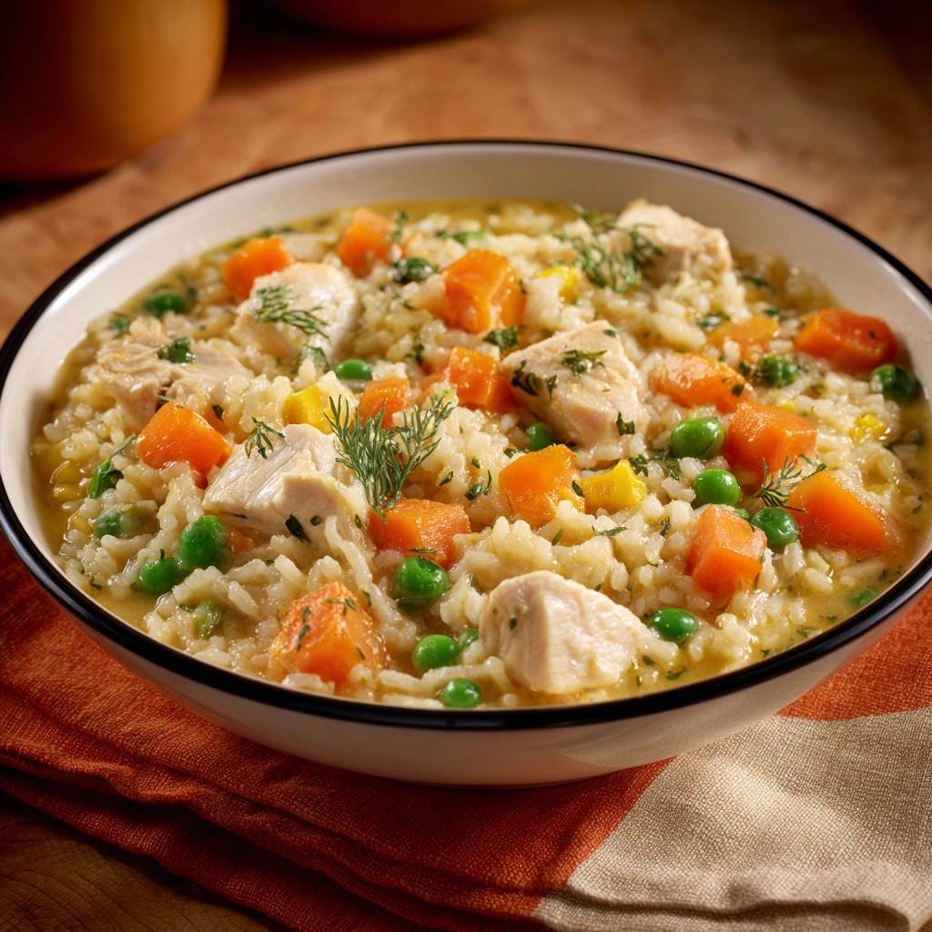 Cremiger Hühner-Reis-Topf