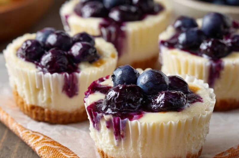 Cremige Blaubeer-Mini-Cheesecakes