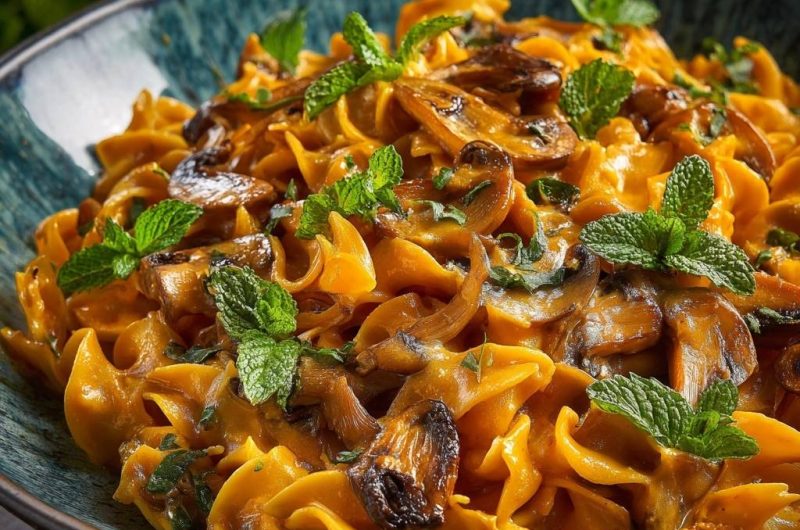 Cremige Pilz-Pasta mit Gold-Sauce