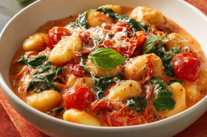 Cremige Tomaten-Spinat-Gnocchi