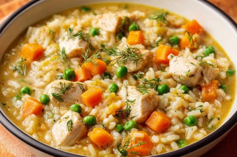 Cremiger Hühner-Reis-Topf