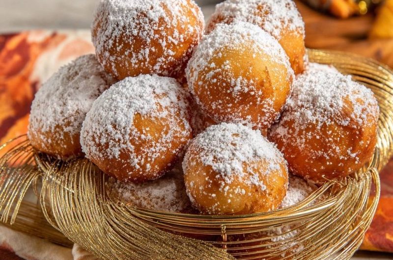 Goldbraune Quarkbällchen