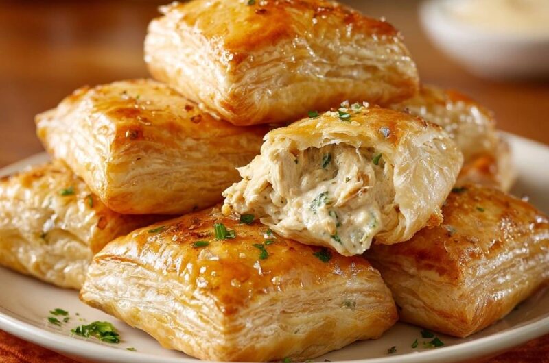 Goldene Hähnchen-Frischkäse-Taschen