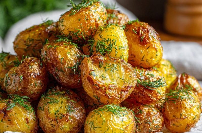 Goldene Röstkartoffeln mit frischem Dill