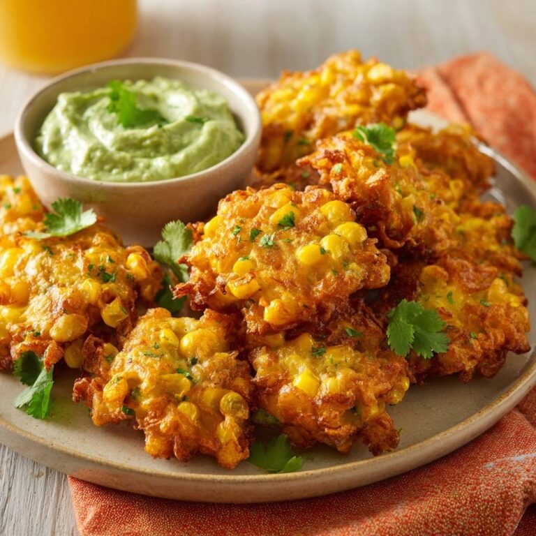 Goldgelbe Maispuffer mit Avocado-Dip: Knusprig & stabil