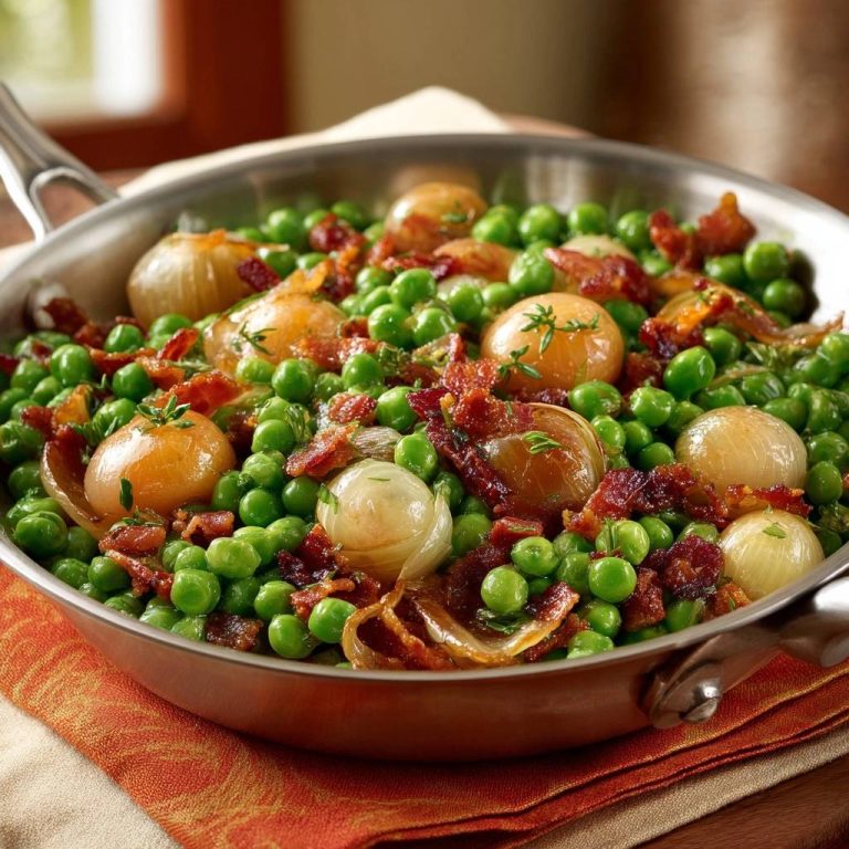 Herzhafte Erbsen-Pfanne mit Perlzwiebeln: Knackig & Frisch