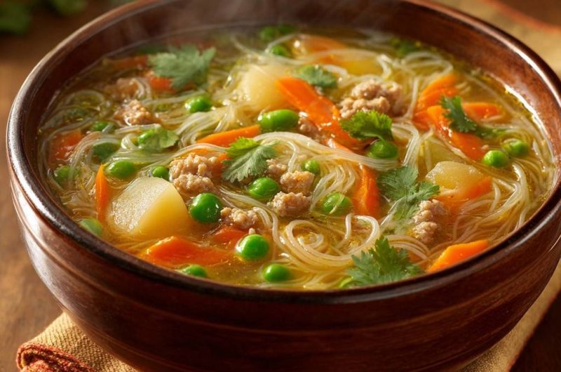 Herzhafter Glasnudeltopf mit Hackfleisch