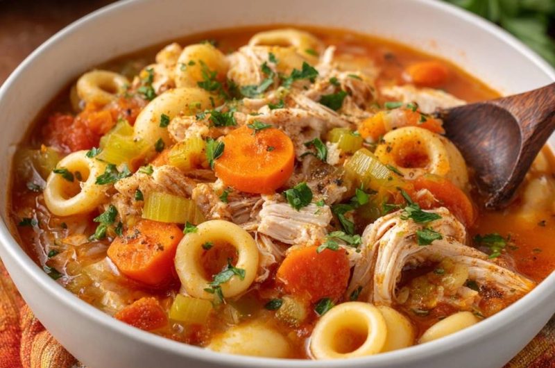 Herzhafter Tortellini-Hähnchen-Eintopf