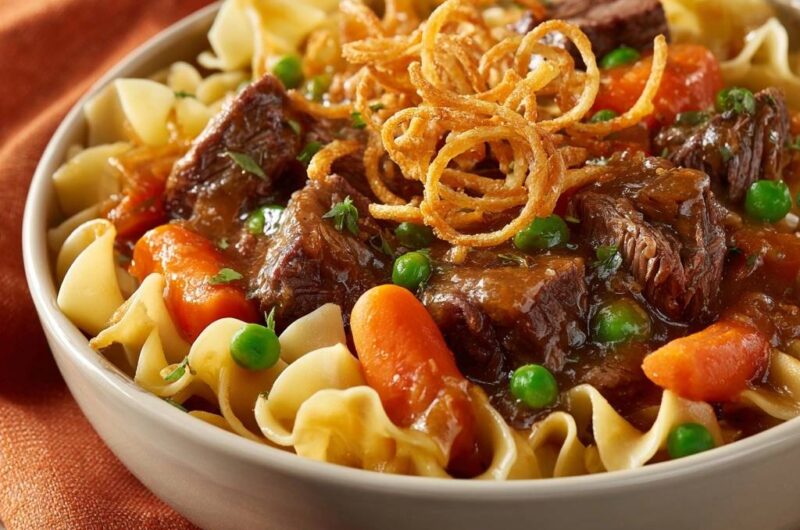 Herzhaftes Rindergulasch mit Eiernudeln