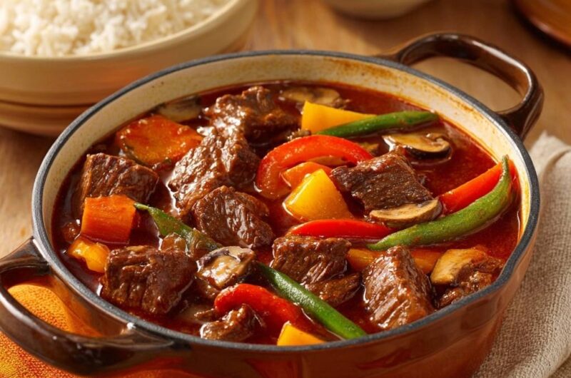 Herzhaftes Rindergulasch mit Paprika